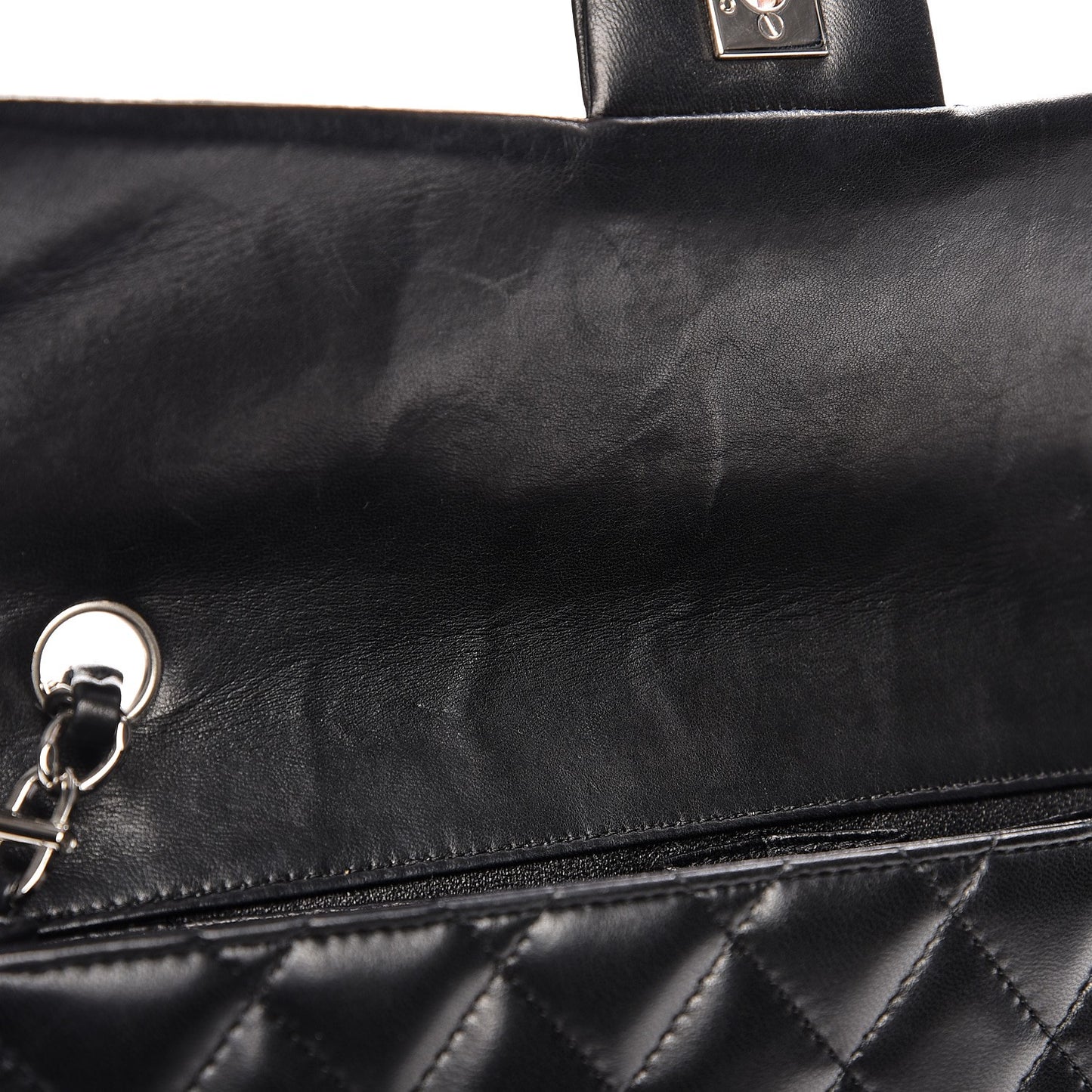 Lambskin Quilted East West Flap Black