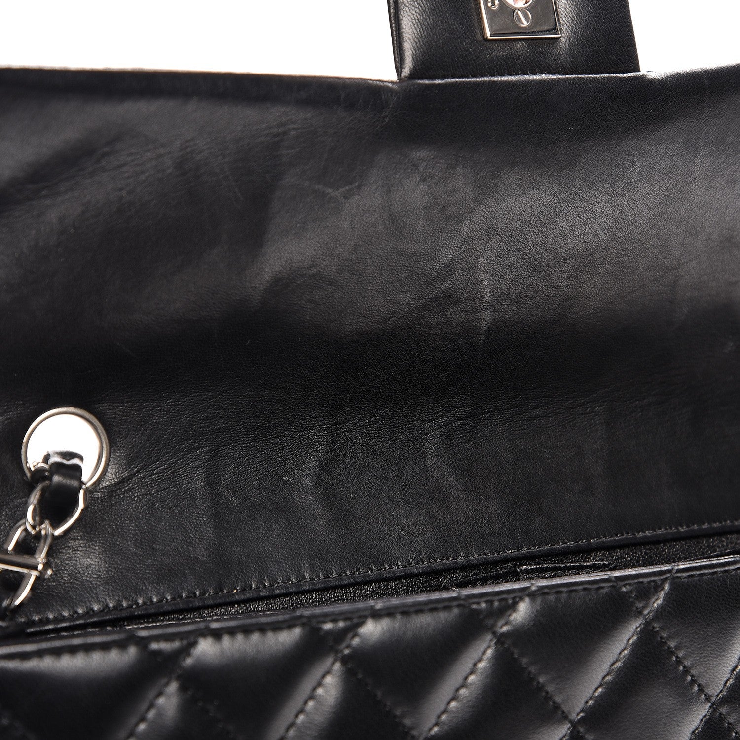 Chanel Lambskin Quilted East West Flap Black 8 of 12