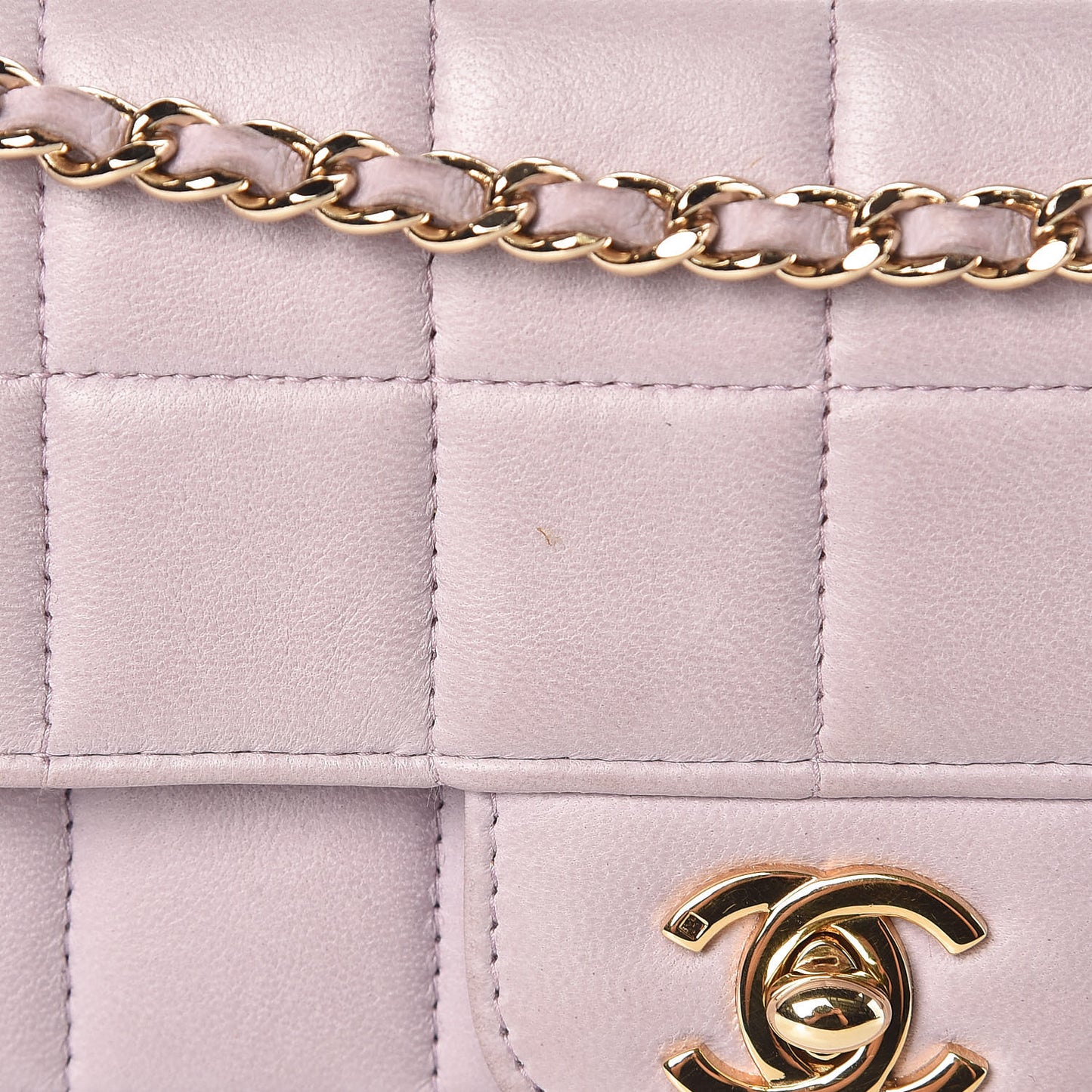 Lambskin East West Chocolate Bar Flap Pink