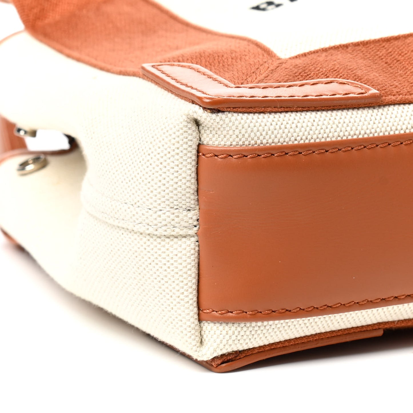Cotton Canvas Satin Calfskin Navy Cabas XS Naturel Caramel
