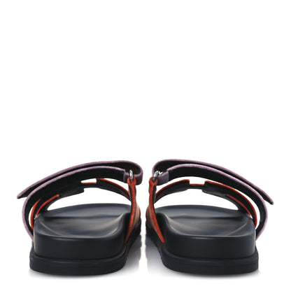 Hermes Velvet Womens Chypre Sandals 36.5 Orange Canyon Bruyère 6 of 12
