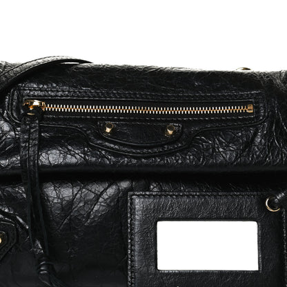 Balenciaga Agneau Classic Gold Hardware Mini Envelope Strap Clutch Black 8 of 12