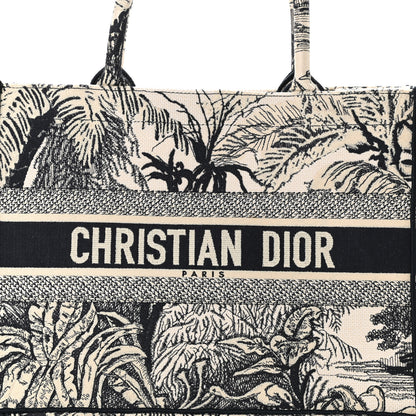 Christian Dior Canvas Embroidered Medium Palms Toile De Jouy Book Tote Blue 8 of 10