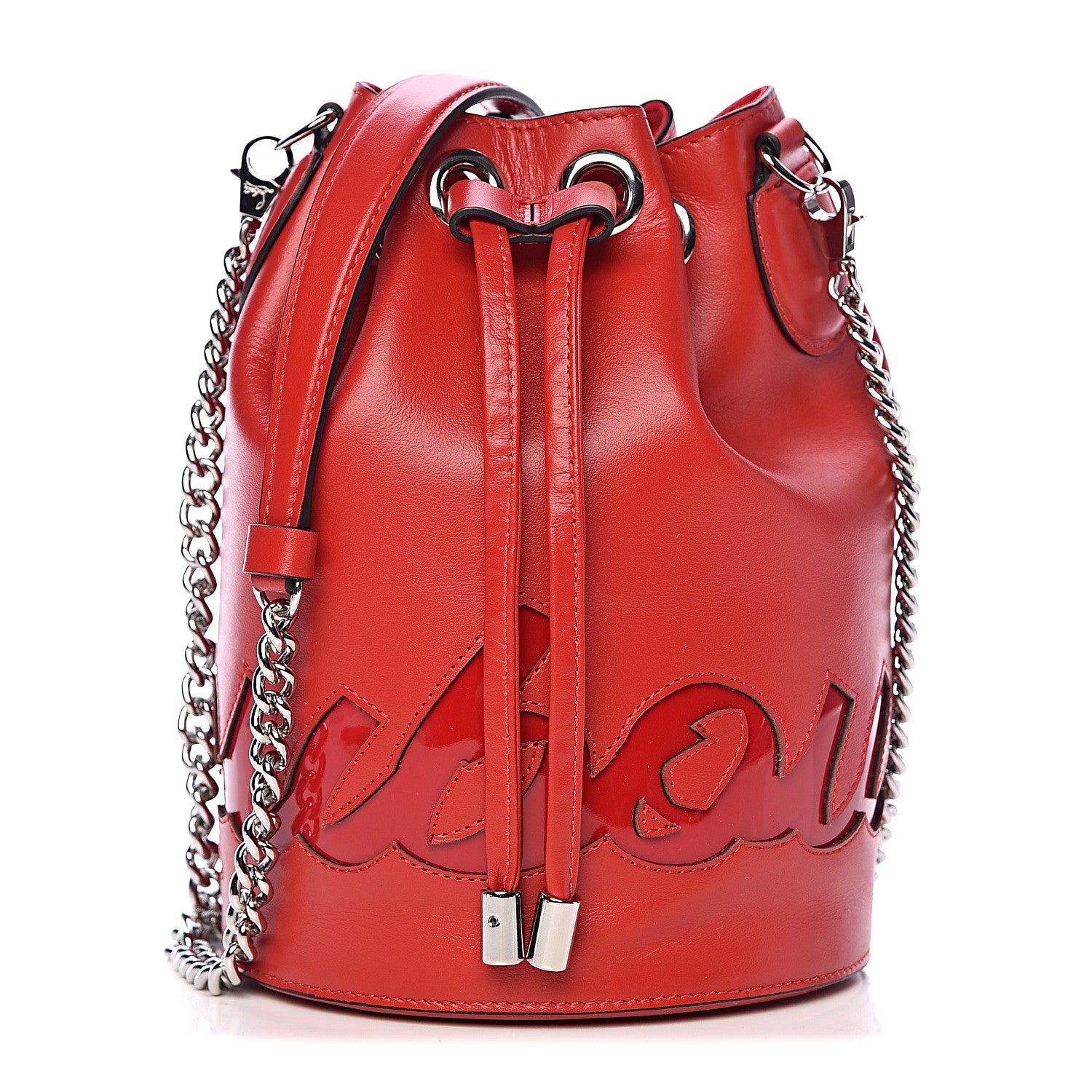 Christian Louboutin Calfskin Marie Jane Bucket Red 1 of 9