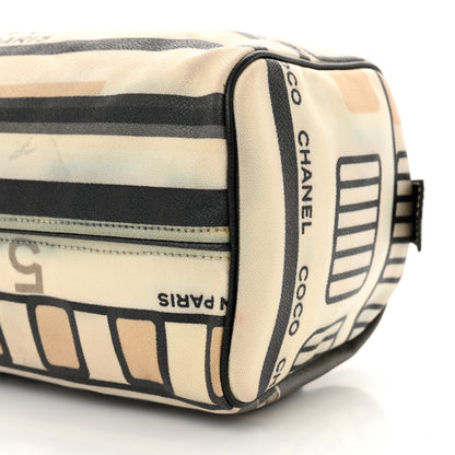 Chanel Coated Canvas Le Train Boston Bag Black 10 of 16