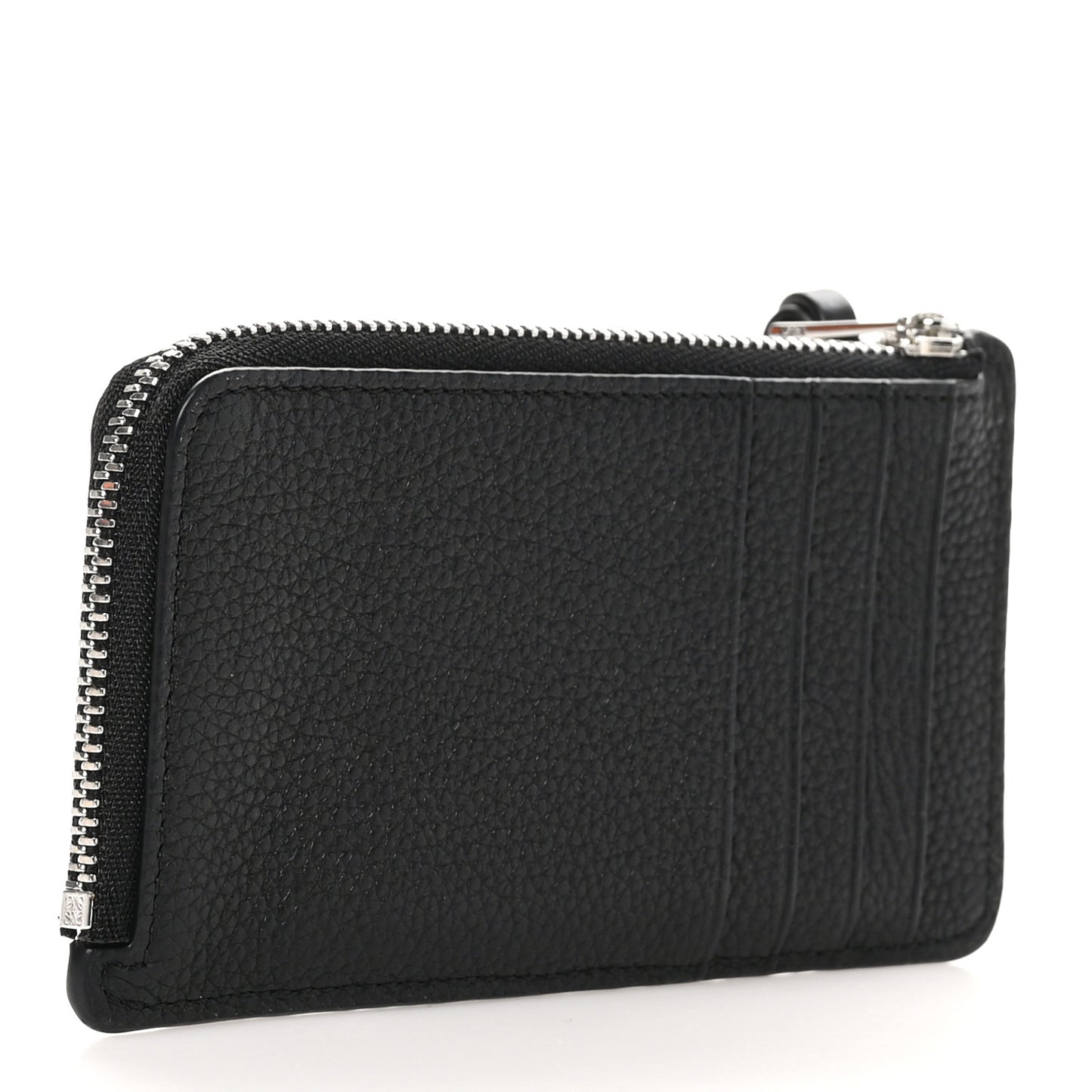 Soft Grained Calfskin Coin Card Holder Black