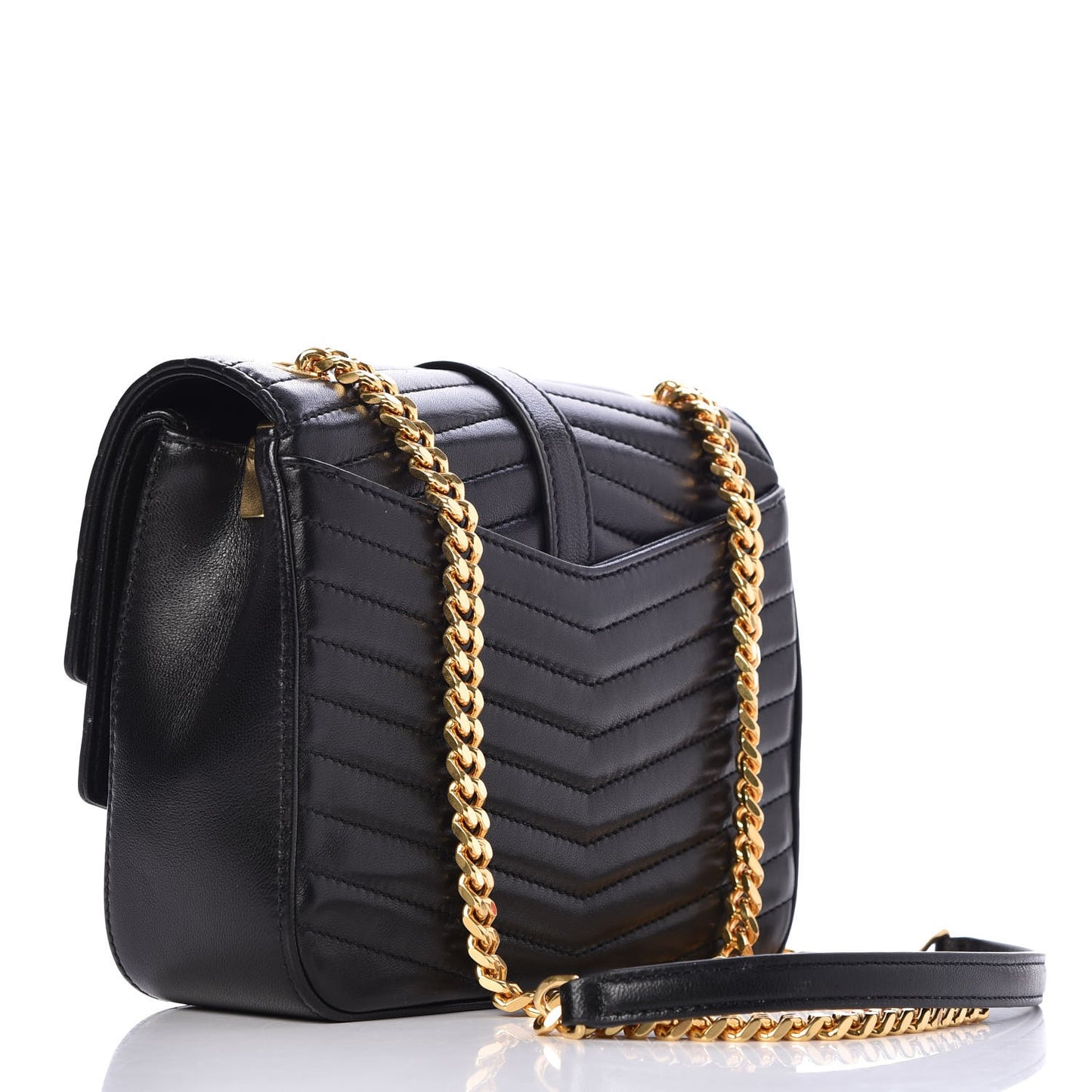 Lambskin Matelasse Chevron Monogram Small Sulpice Bag Black