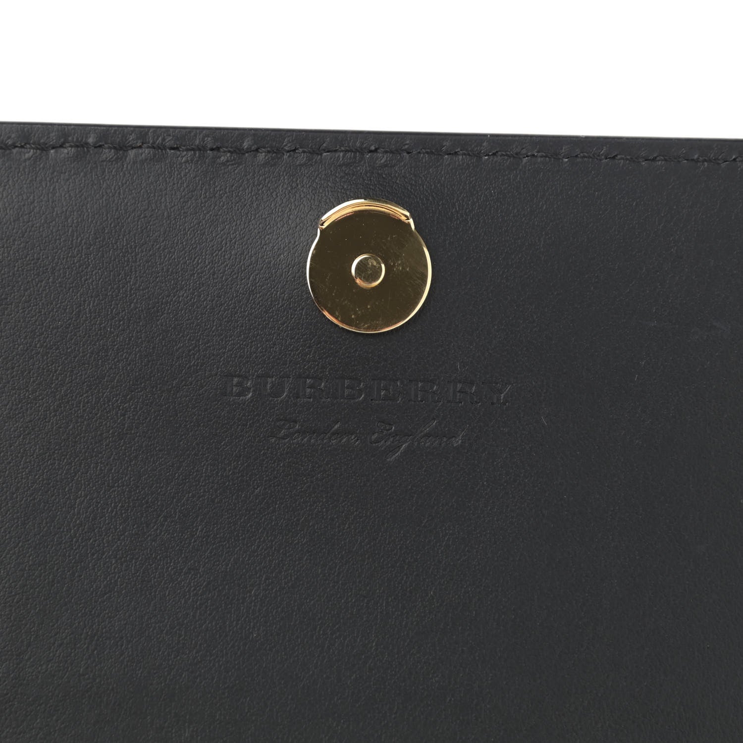Burberry Grained Calfskin House Check Tartan Mix Hampshire Wallet On Chain Black 6 of 10