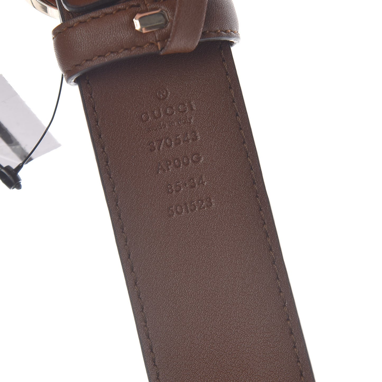 Calfskin Interlocking G 37mm Belt 85 34 Nut Brown