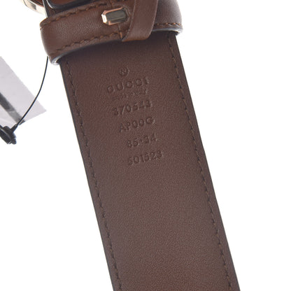 Gucci Calfskin Interlocking G 37mm Belt 85 34 Nut Brown 4 of 7