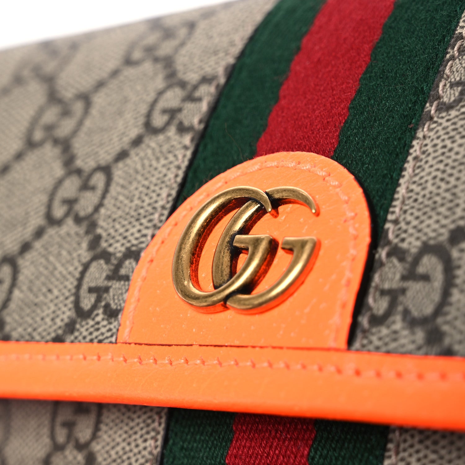Gucci GG Supreme Monogram Web Small Ophidia Belt Bag Beige Ebony Orange 13 of 13