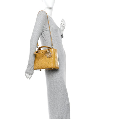 Christian Dior Patent Cannage Medium Lady Dior Beige 2 of 10