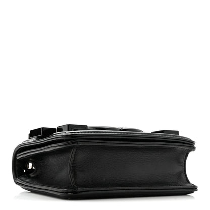 Chanel Plexiglass Patent Mini Striped Boy Brick Flap Black White 4 of 13