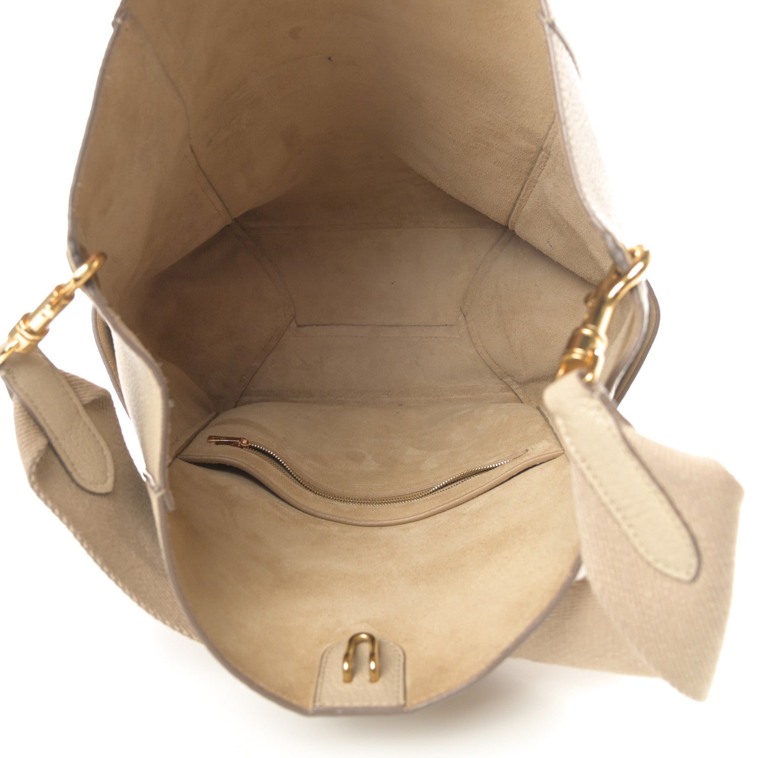 Celine Soft Grained Calfskin Sangle Bucket Bag Dune 5 of 13