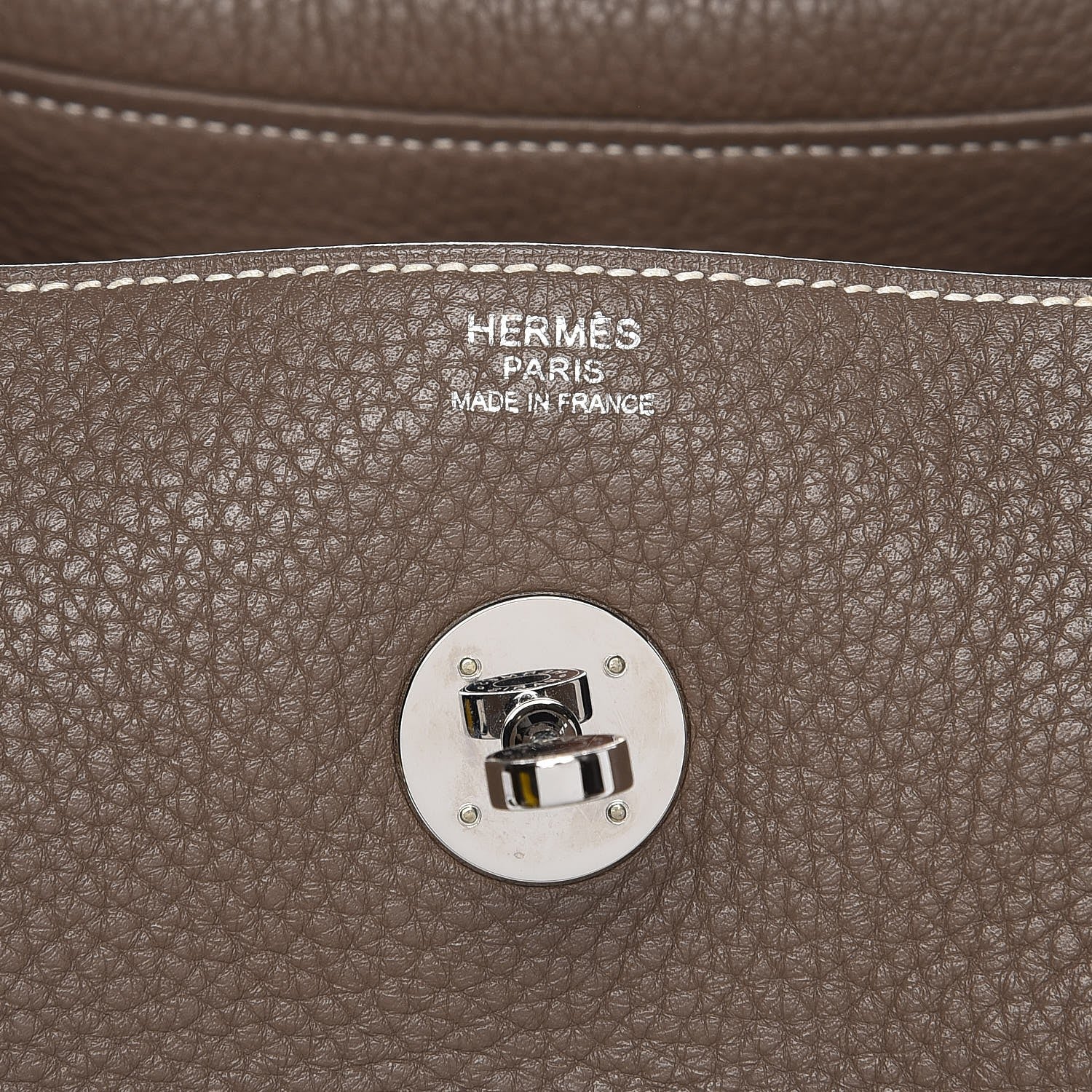 Hermes Taurillon Clemence Lindy 30 Etoupe 6 of 10