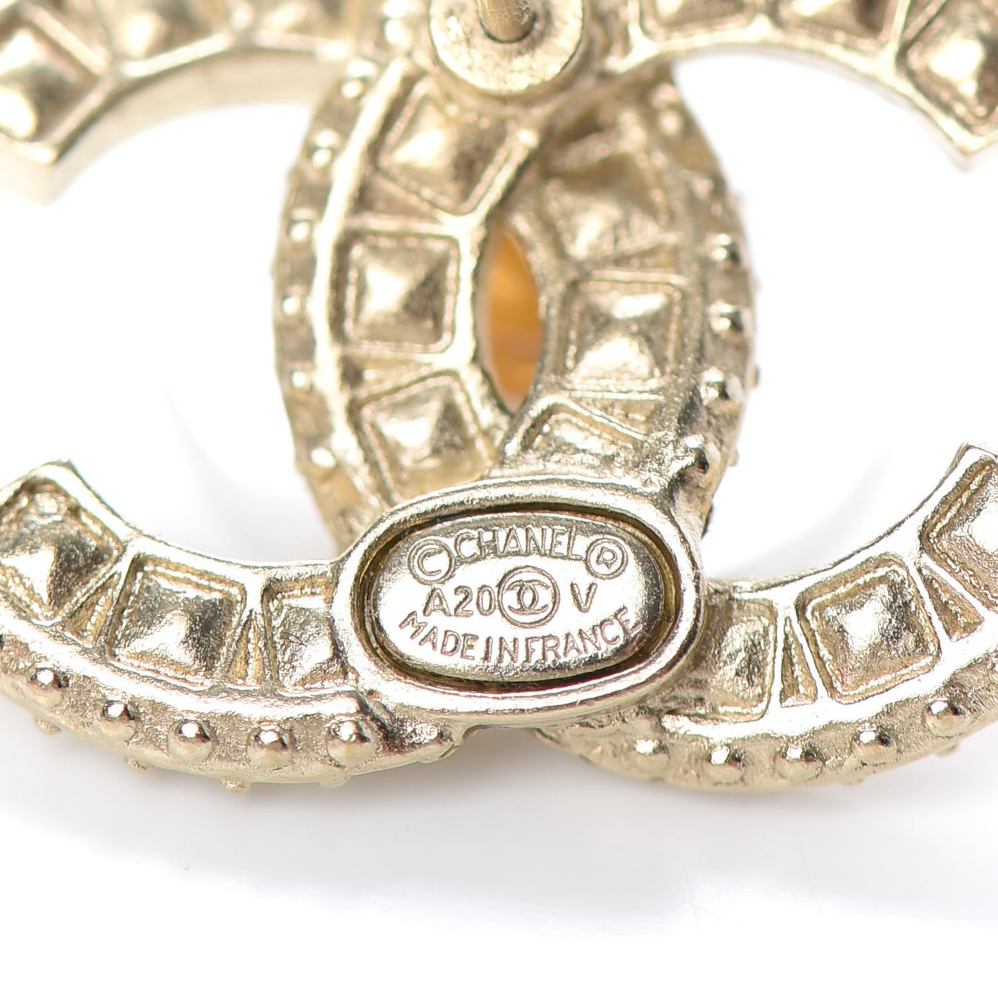 Crystal Timeless CC Earrings Light Gold