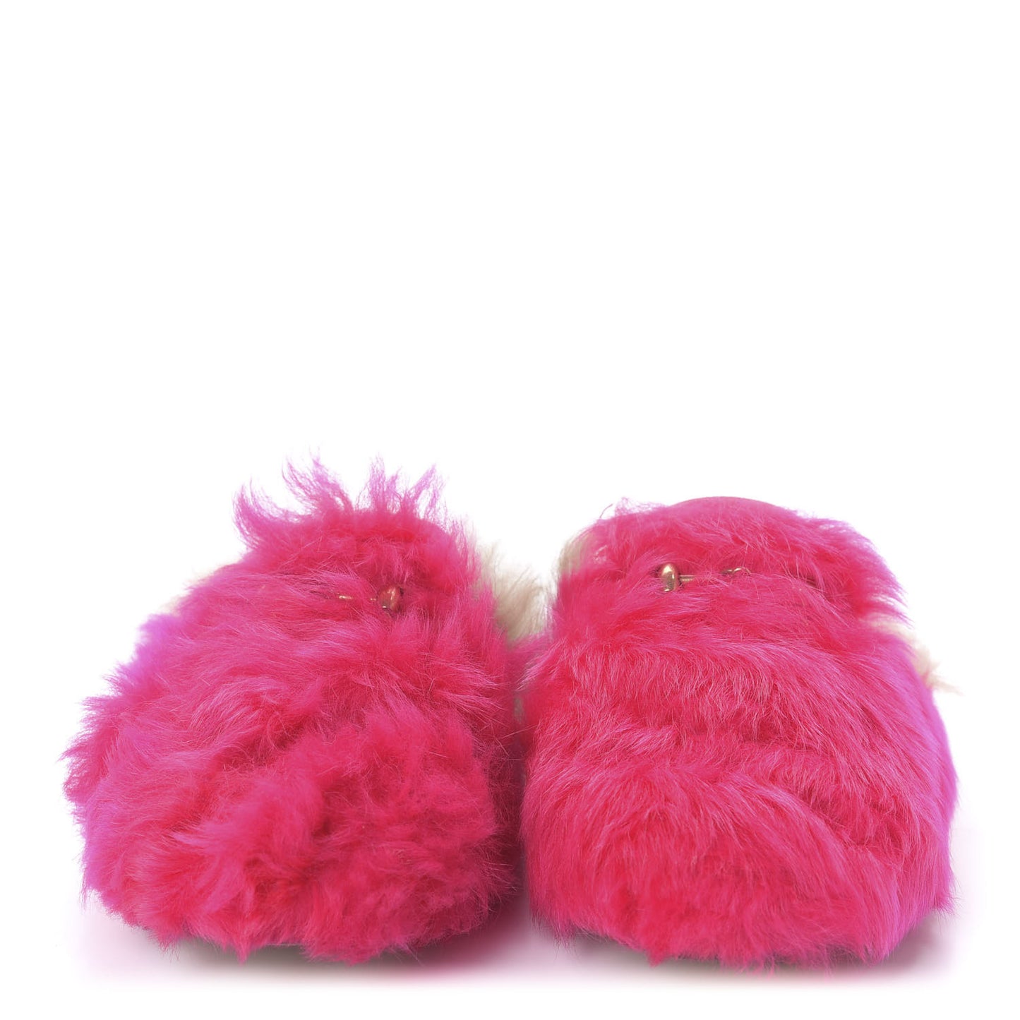 Merino Wool Womens Princetown Slippers 36.5 Raspberry Lipstick Natural
