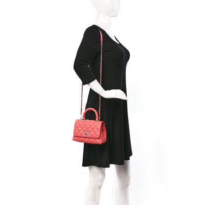 Chanel Caviar Quilted Extra Mini Coco Handle Flap Pink 2 of 9