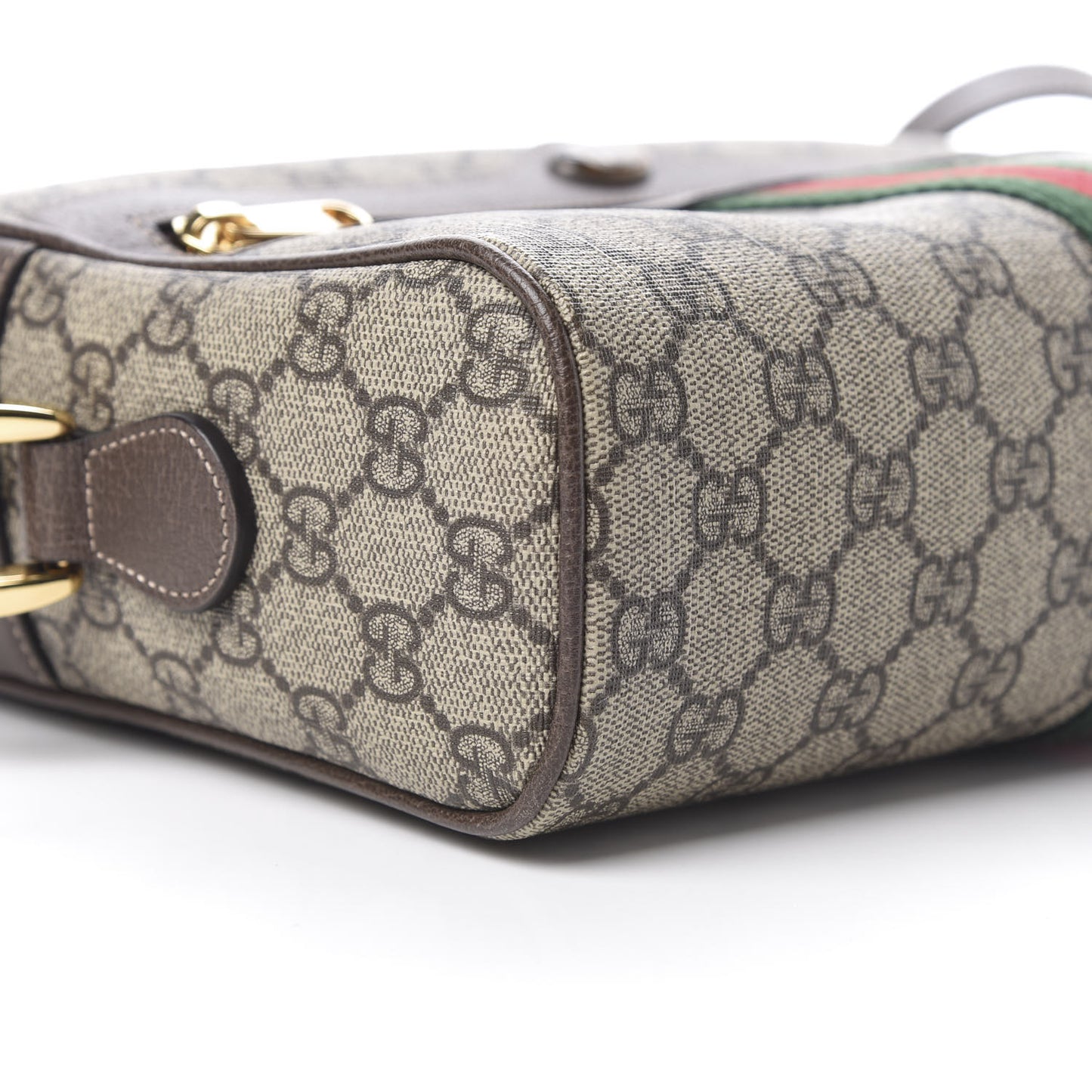 GG Supreme Monogram Web Small Ophidia Shoulder Bag Brown