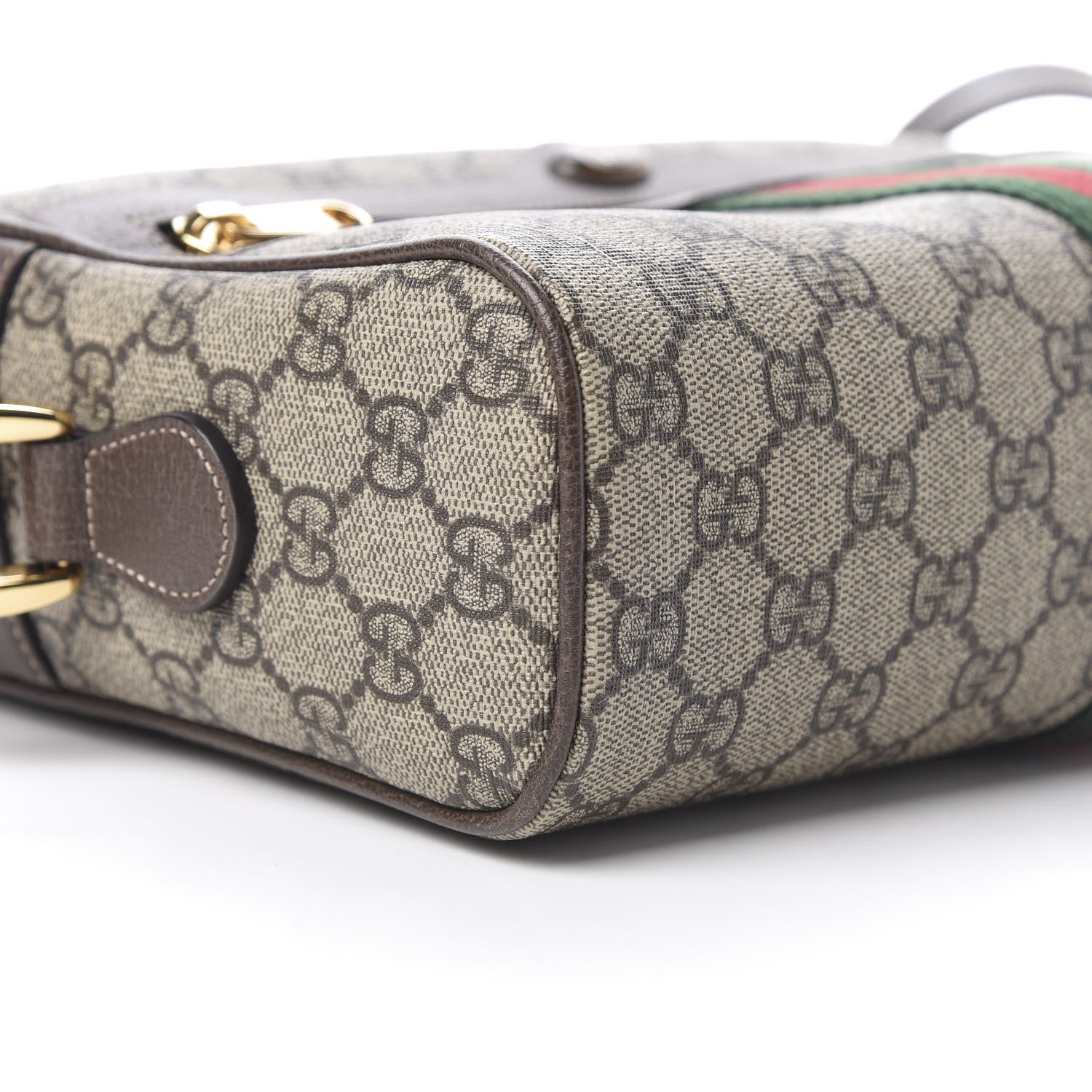Gucci GG Supreme Monogram Web Small Ophidia Shoulder Bag Brown 9 of 10