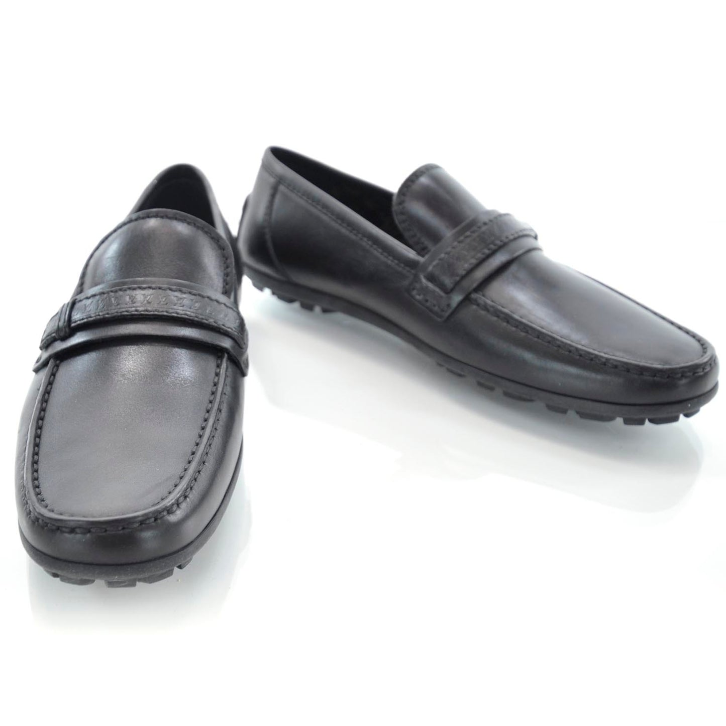 Leather Loafers Shoes 7 Black
