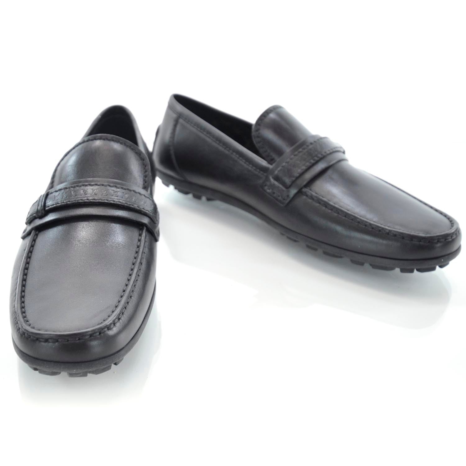 Louis Vuitton Leather Loafers Shoes 7 Black 1 of 7