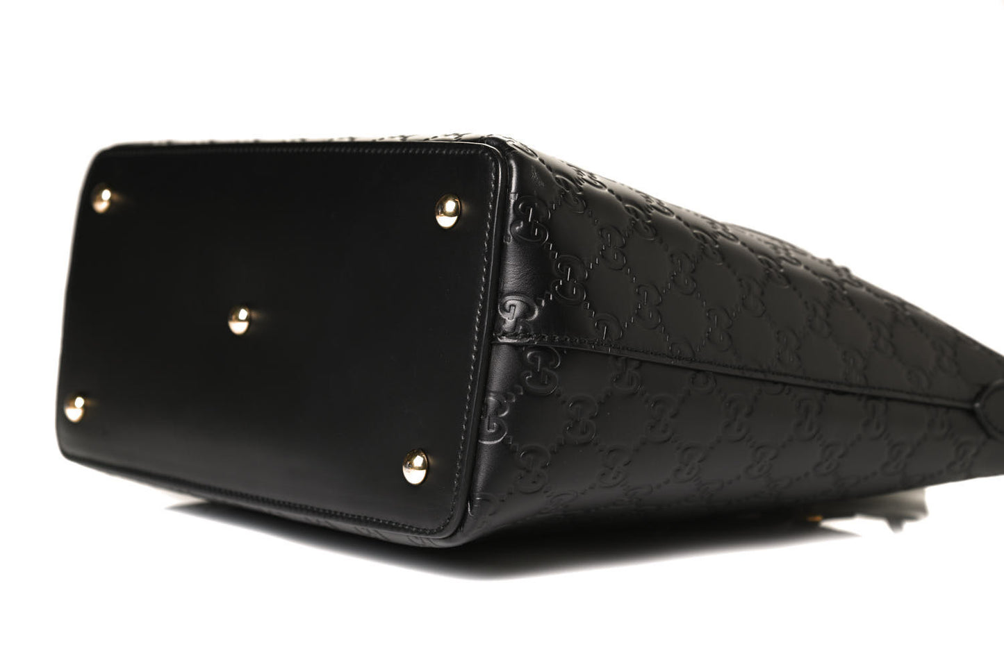 Guccissima Linea A Foldover Tote Black