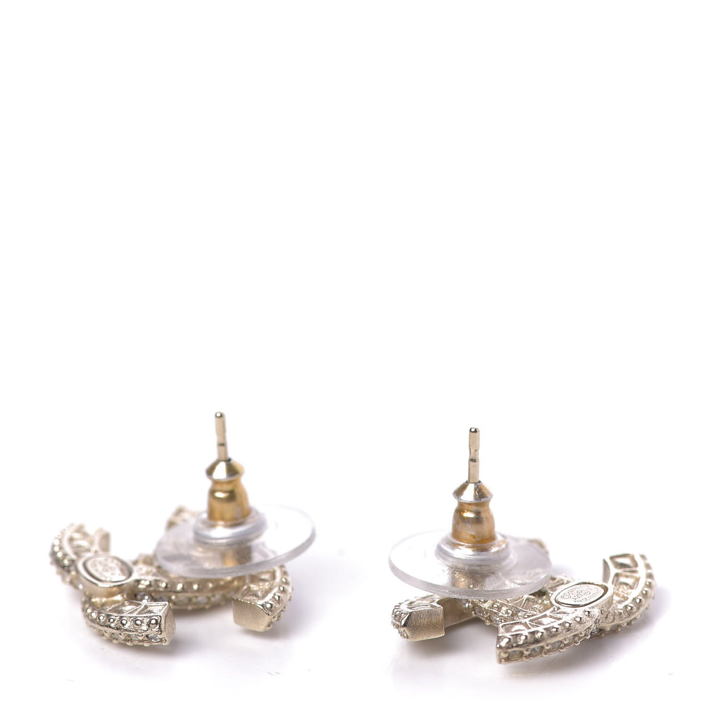 Crystal Timeless CC Earrings Light Gold