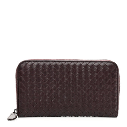 Bottega Veneta Nappa Intrecciato Zip Around Wallet Aubergine 1 of 10