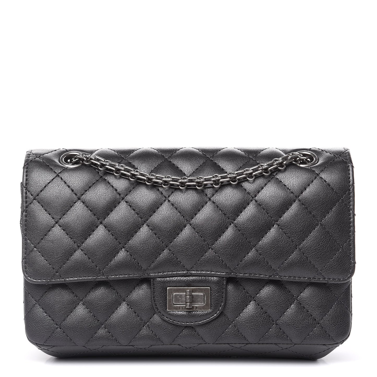 Metallic Sheepskin Quilted 2.55 Reissue 225 Flap Black