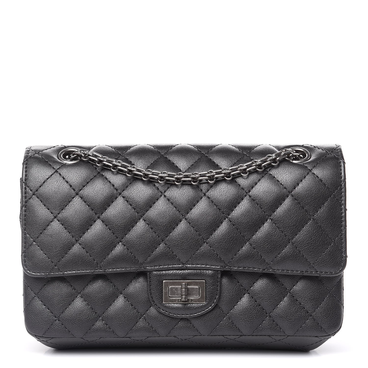 Chanel Metallic Sheepskin Quilted 2.55 Reissue 225 Flap Black 1 of 12