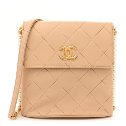 Chanel Calfskin Quilted Pearl Small Hobo Bag Beige 1 of 12
