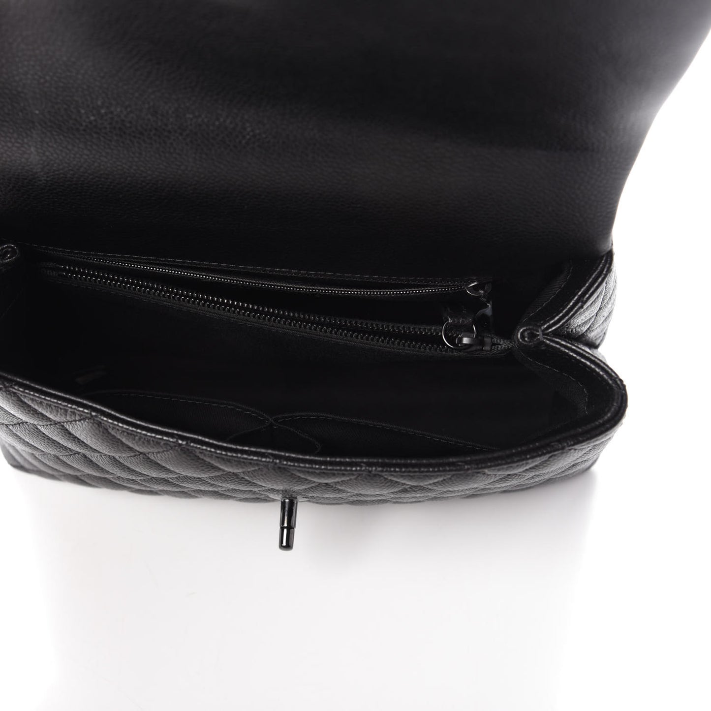 Caviar Quilted Small Coco Handle Flap So Black