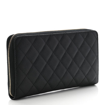 Chanel Caviar Quilted Large Zip Around Organizer Wallet Black 3 of 9