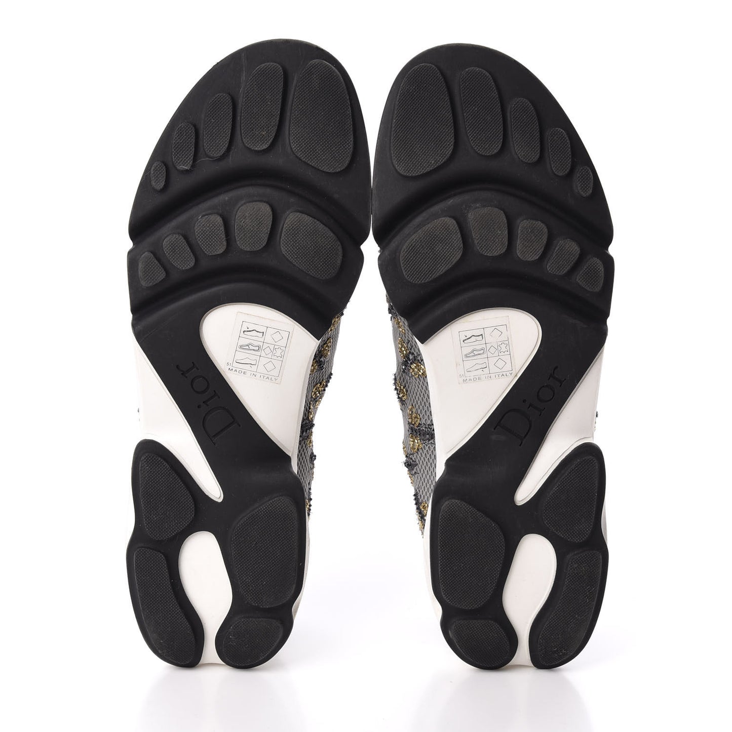 Technical Canvas Embellished Dior Fusion Sneakers 39 Grey