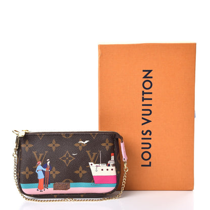 Louis Vuitton Monogram 2016 Christmas Animation Mini Pochette Accessories Rose Ballerine 8 of 8