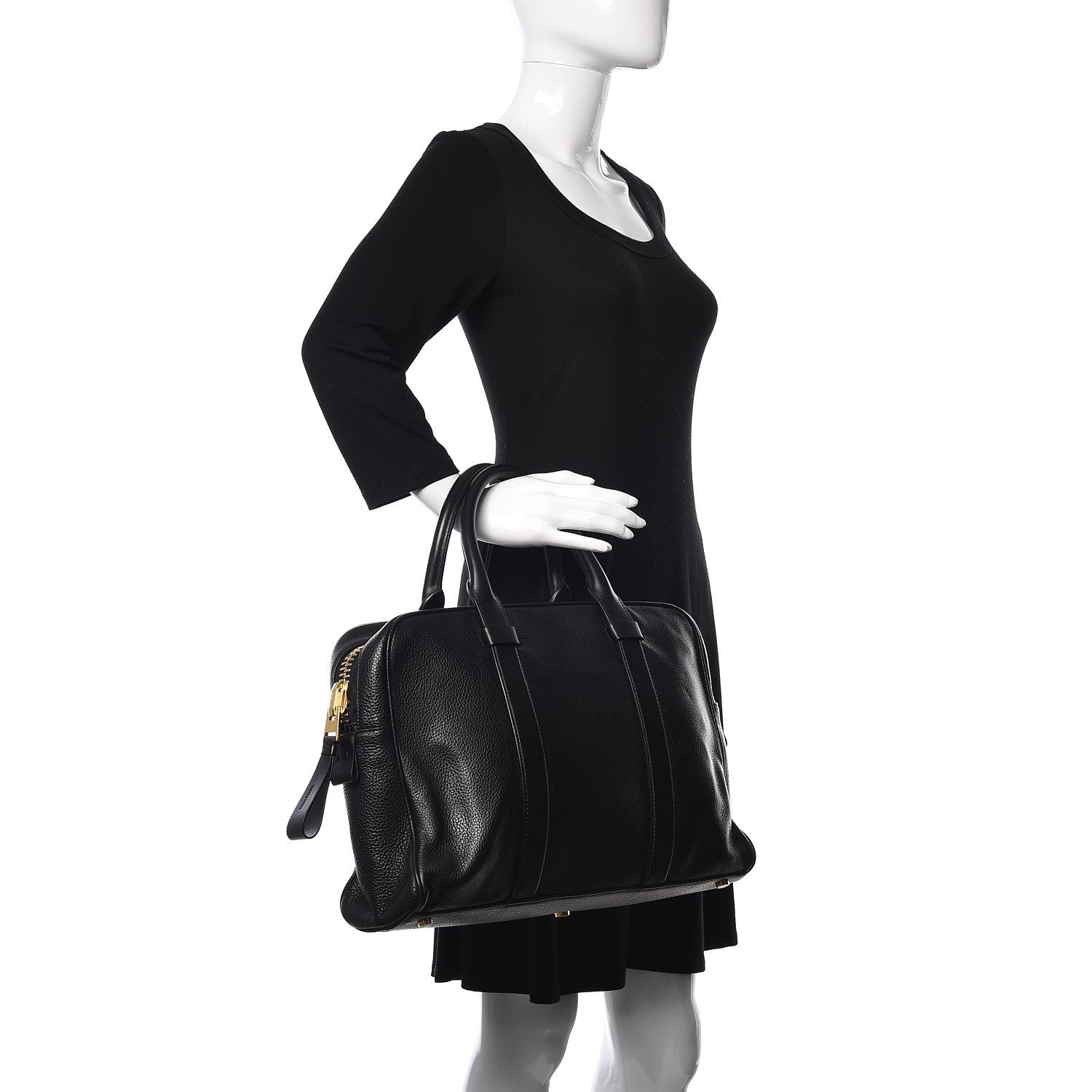 Tom Ford Calfskin Buckley Briefcase Black 2 of 9