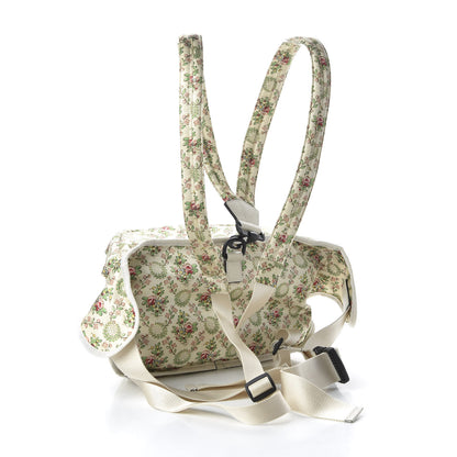 Gucci X MLB Satin Floral Print NY Yankees Patch Convertible Belt Bag Ivory Green 3 of 8