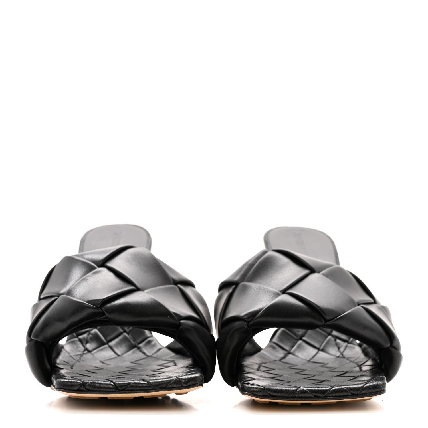 Bottega Veneta Nappa Maxi Intrecciato Lido Mule Sandals 37.5 Black 3 of 9