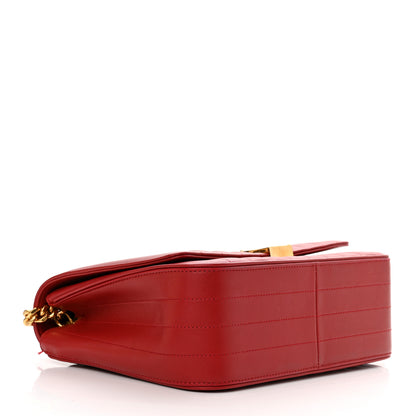 Saint Laurent Lambskin Matelasse Monogram Large Vicky Chain Bag Rouge Eros 4 of 12
