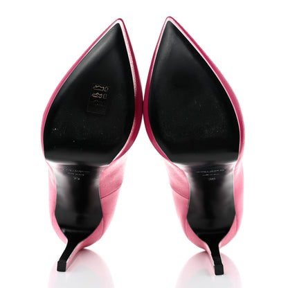 Saint Laurent Pebbled Calfskin Janis 105 Platform Pumps 39 Fuchsia 5 of 10