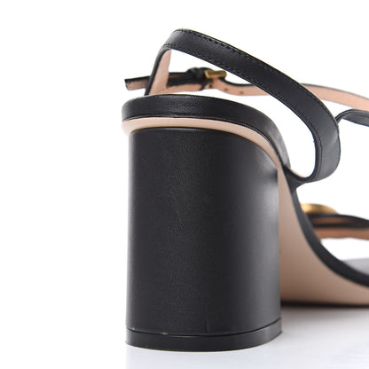 Gucci Lifford Calfskin GG Marmont Ankle Wrap 75mm Sandals 36 Black 8 of 11