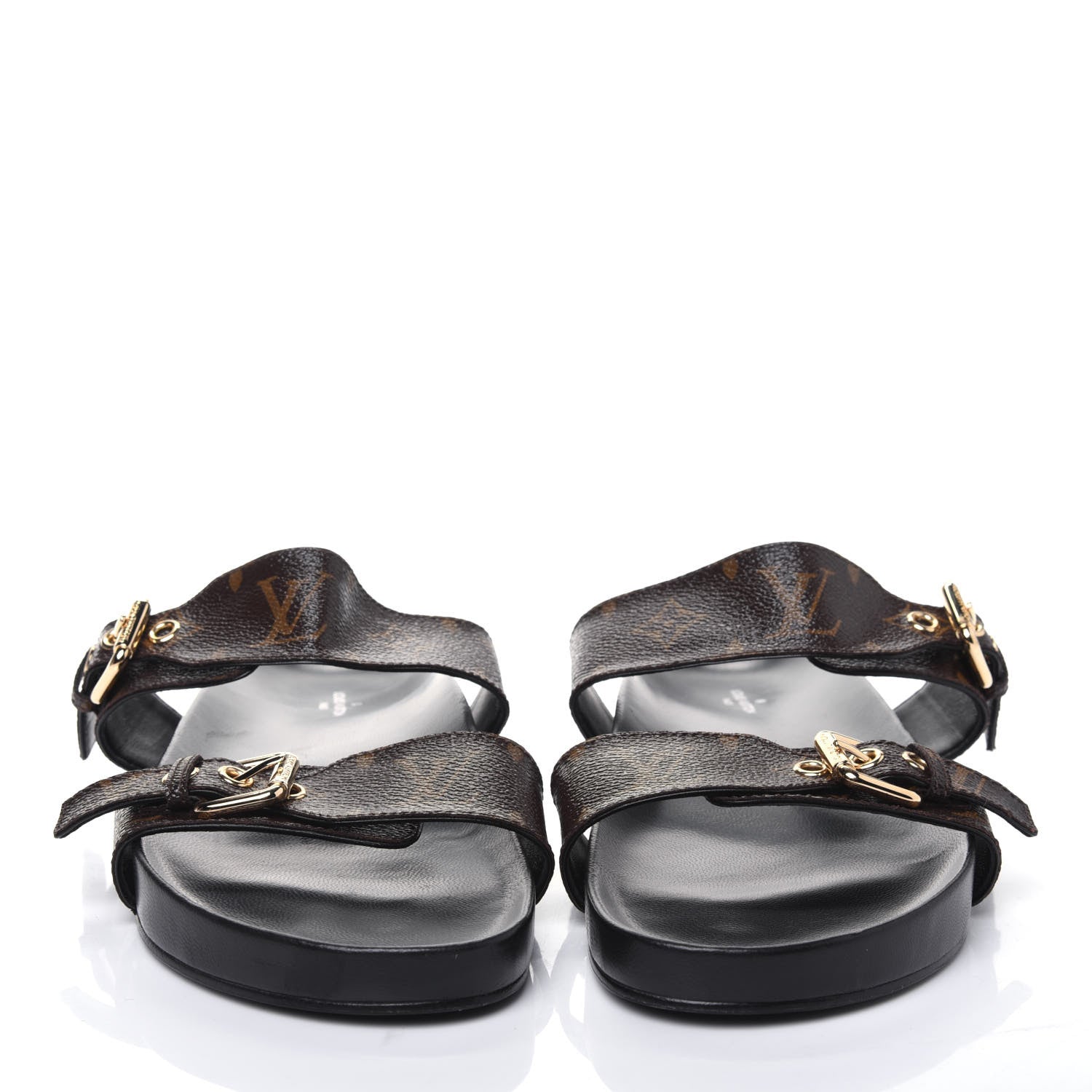 Louis Vuitton Monogram Bom Dia Mule Sandals 39.5 Black 2 of 9