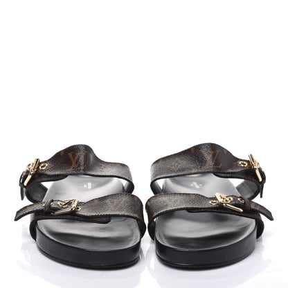 Louis Vuitton Monogram Bom Dia Mule Sandals 39.5 Black 2 of 9