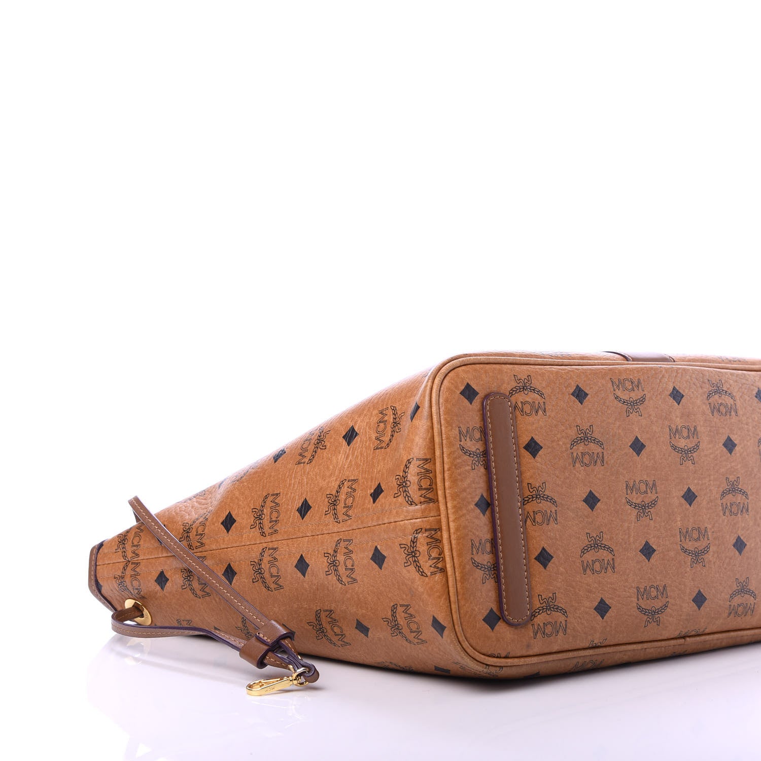MCM Visetos Medium Liz Reversible Shopper Tote Cognac 6 of 17