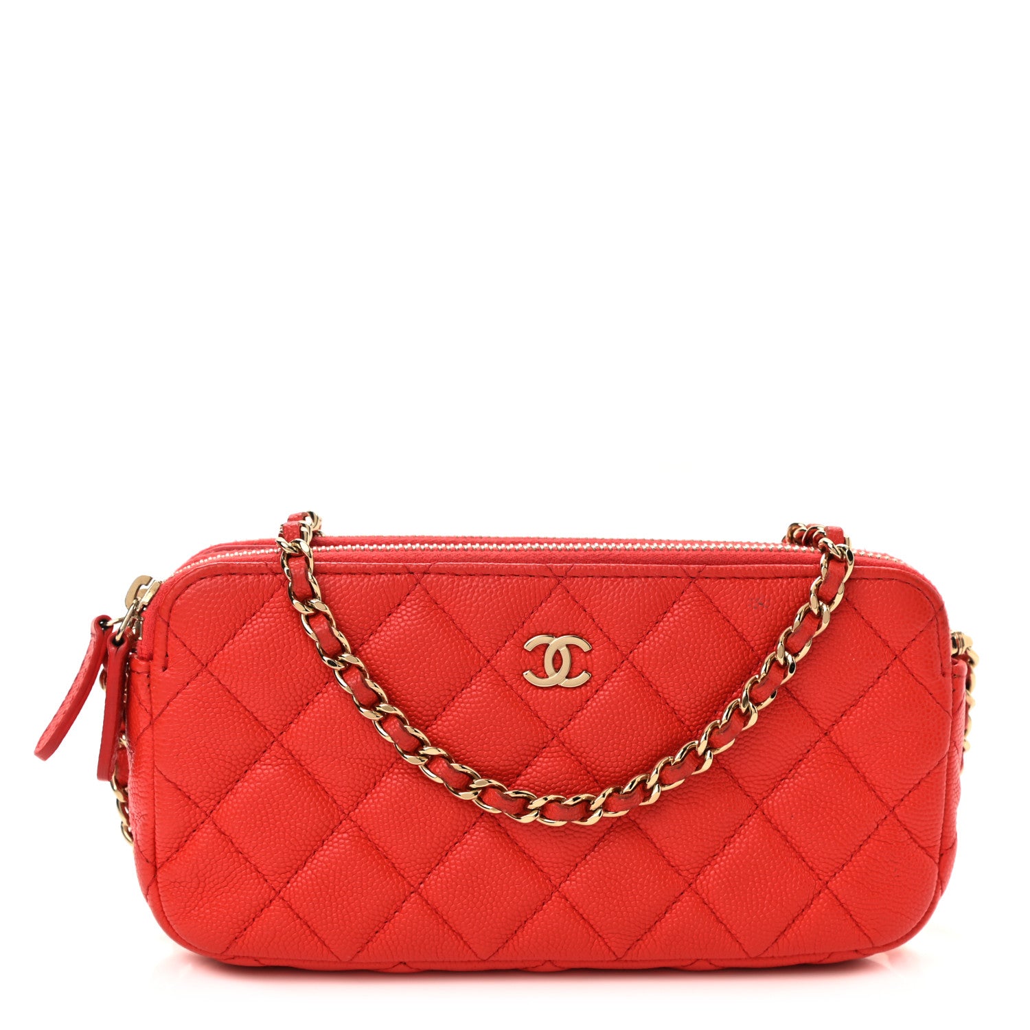 Chanel Caviar Quilted Small Clutch With Chain Red 1 of 11