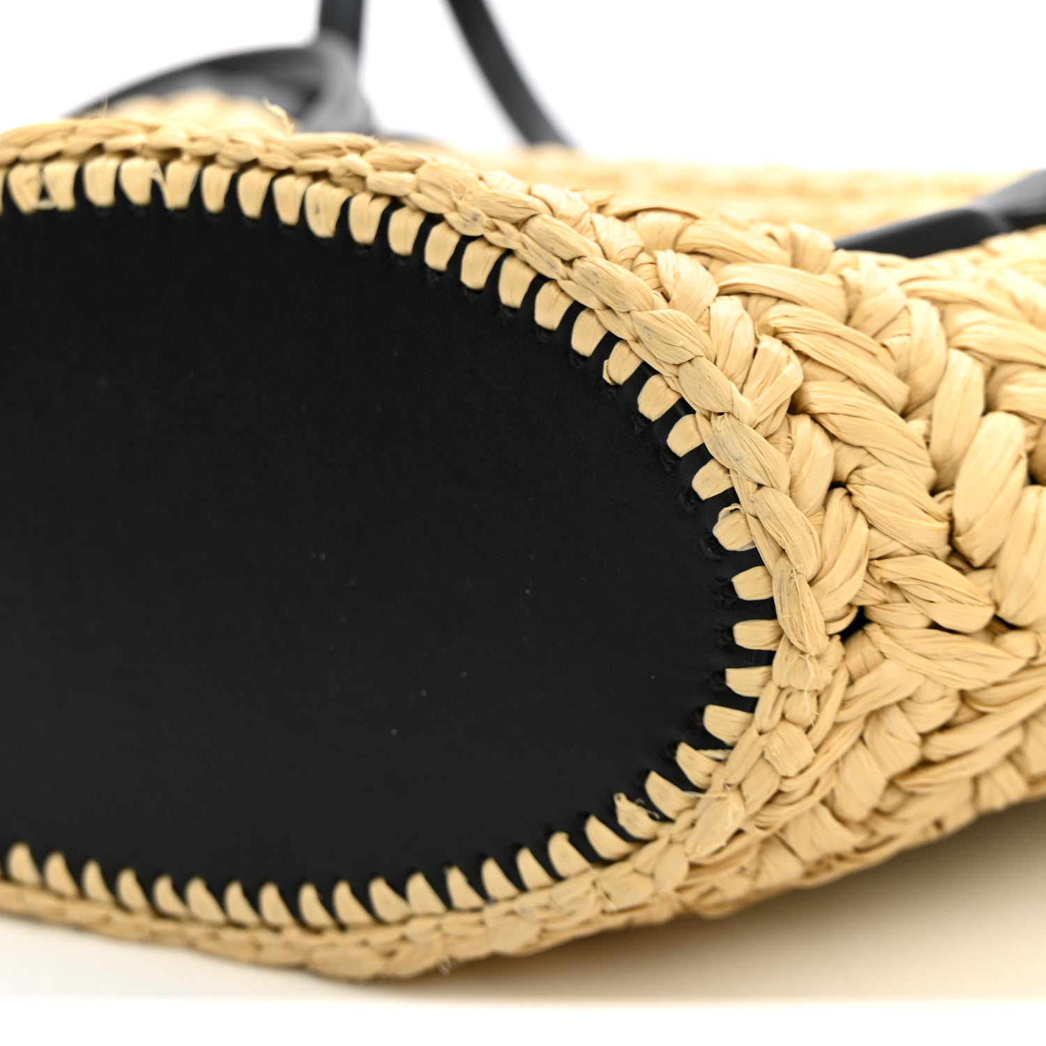 Bottega Veneta Raffia Calfskin Small Arco Basket Black 9 of 9