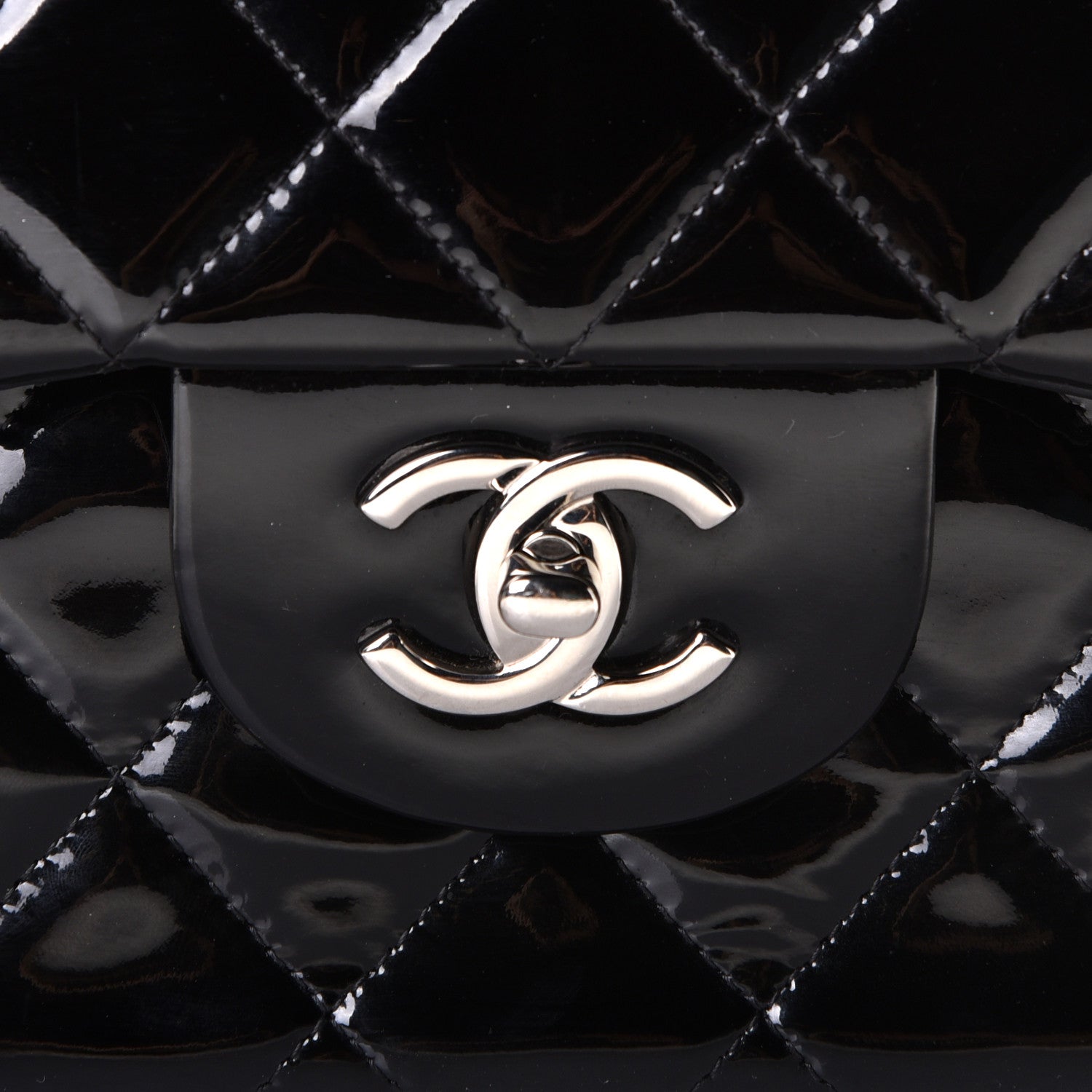 Chanel Patent Quilted Jumbo Double Flap Black 9 of 9