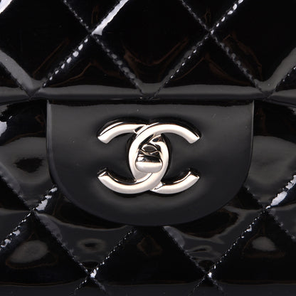 Chanel Patent Quilted Jumbo Double Flap Black 9 of 9