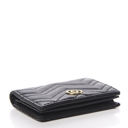Gucci Calfskin Matelasse GG Marmont Card Case Black 4 of 9